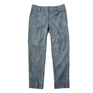 Ann Taylor Size 0 Trouser Pants Straight Flat Front Gray Dress Mid Rise Stretch